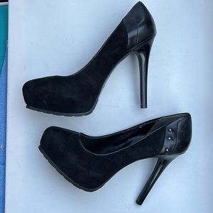 Guess platform heels. Suede with leather trim. Size 10.
